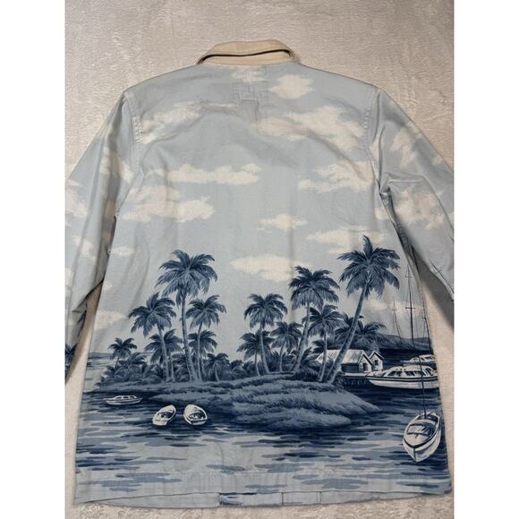 LAUREN Naval Supply Company P/S Cotton Blue Button Up Boat Sail Shirt Jacket - Picture 2 of 8